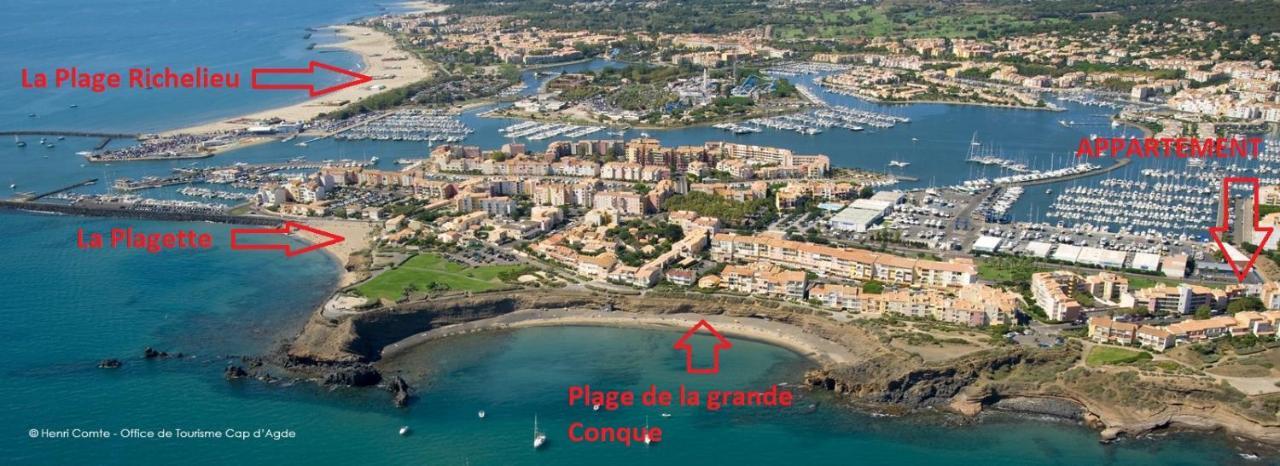 Cap D'Agde 300M Plage Du Mole,Vue Port,Parking,Lave Linge,Piscine Apartment Exterior foto